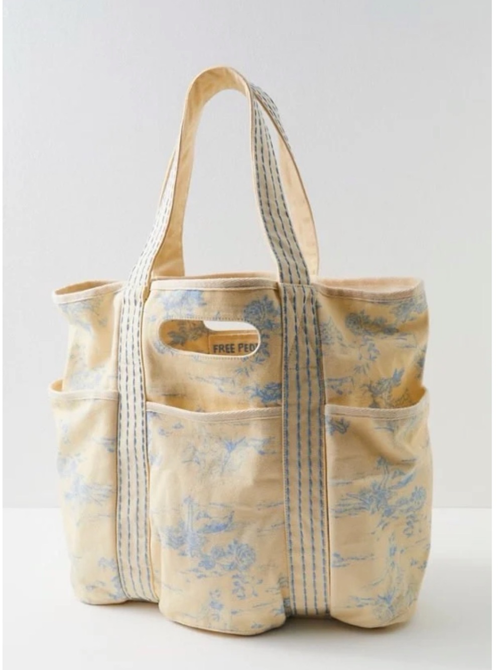 Free People Caravan canvas tote blue toile 🆕